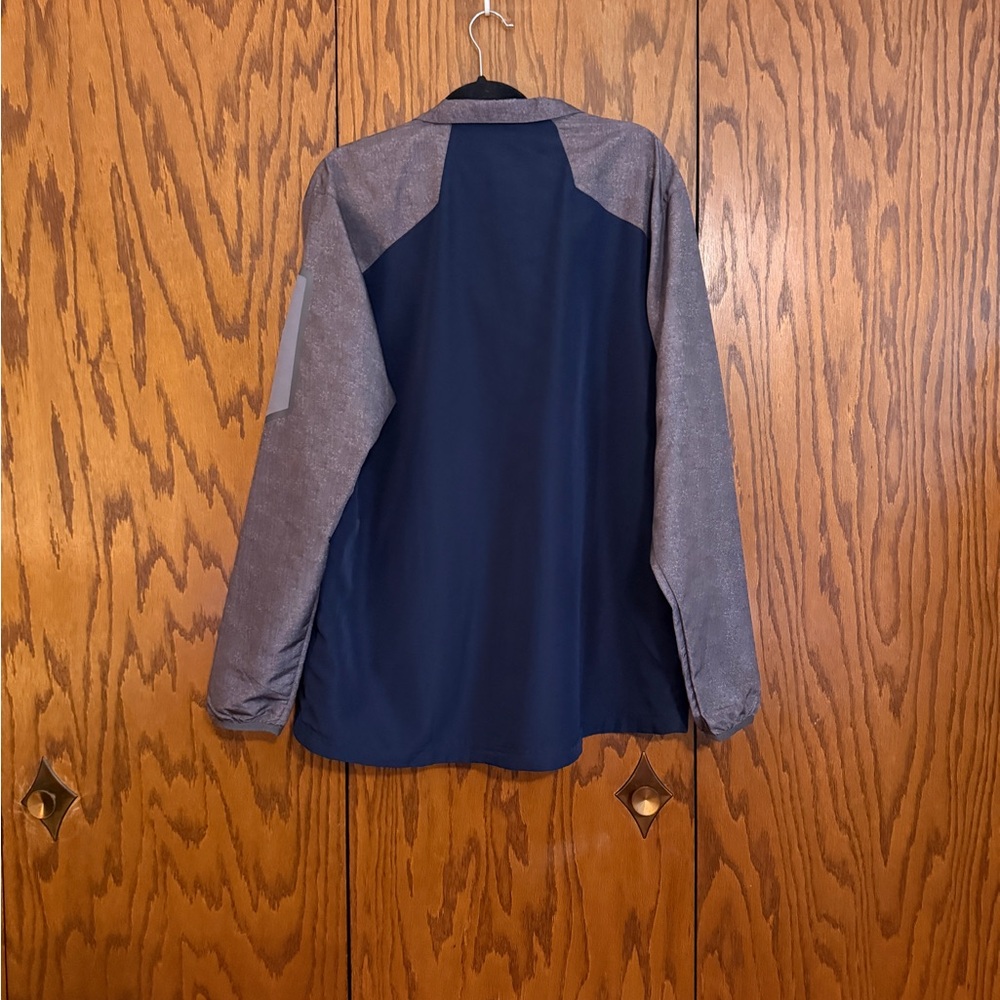 Holloway Quarter Zip Pullover Jacket Mens L Navy Gray Athletic Windbreaker - Picture 3 of 9